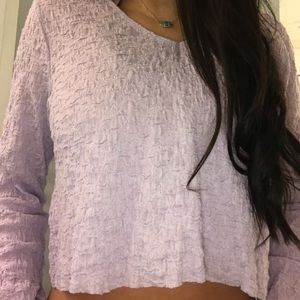 adorable lilac long sleeve crop top 💞